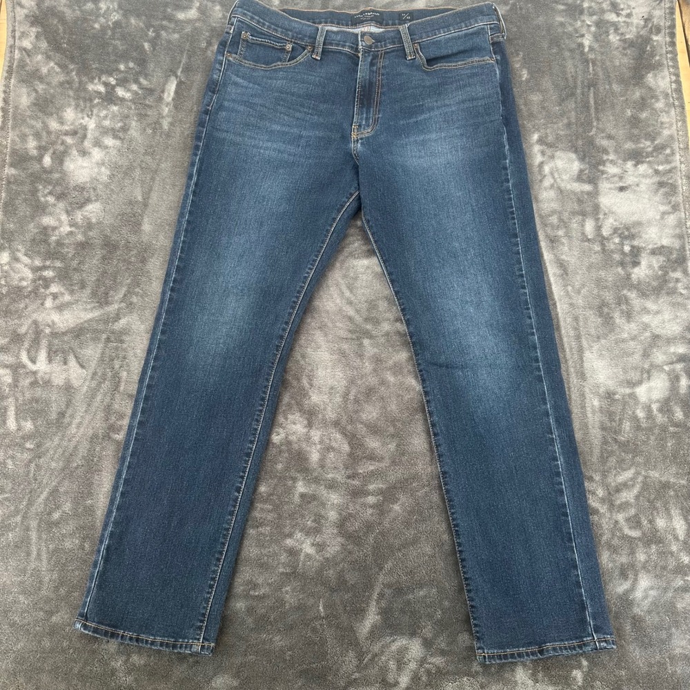 Lucky Brand 410 Athletic Slim Jeans Mens 36x32 Dark Wash Blue Denim Pants - Picture 2 of 9